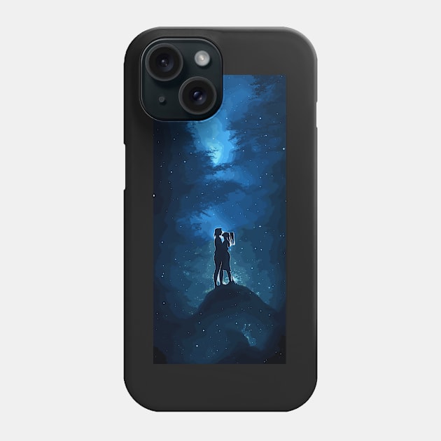 Moonlit Embrace Couple Phone Case by JEWEBIE