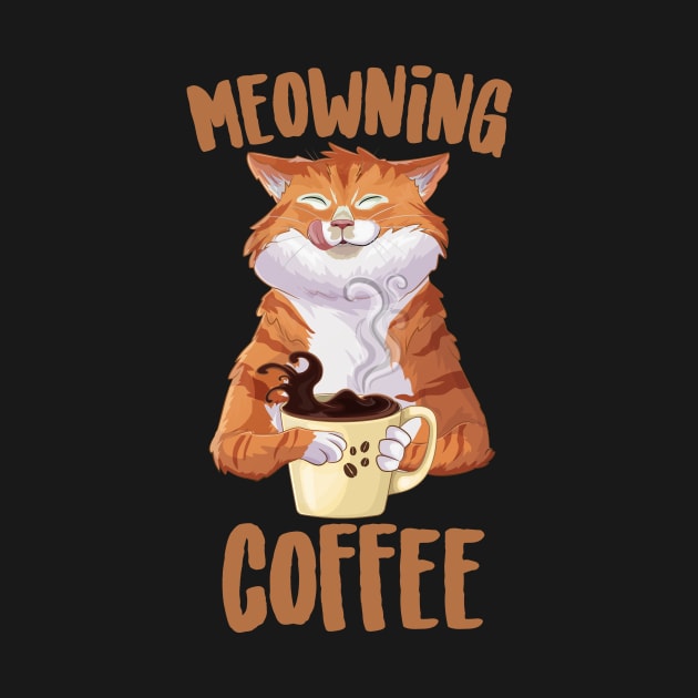 Meowning Coffee Cute Cat by Eugenex