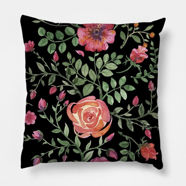 Floral #032 Pillow by Olga Berlet