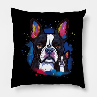 Boston Terrier Fathers Day Pillow