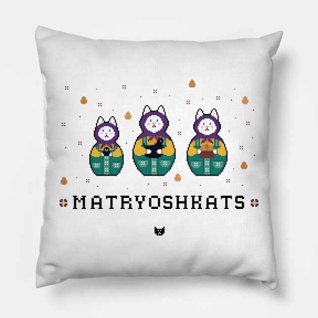 Matryoshkats Chicken Set Pillow by katnanigans