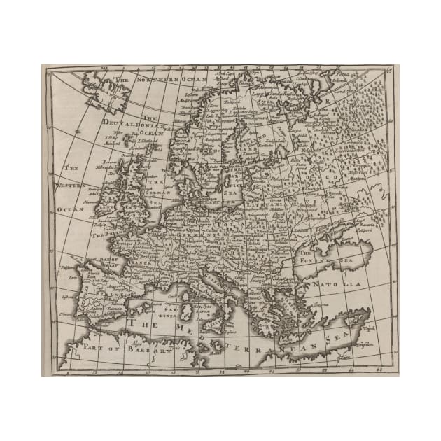 Vintage Map of Europe (1701) by Bravuramedia