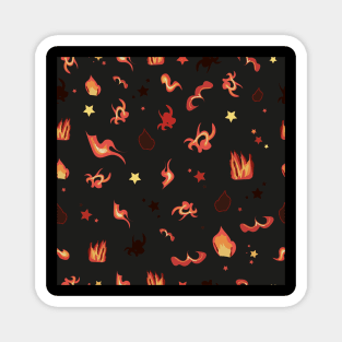 Flames and stars pattern Magnet