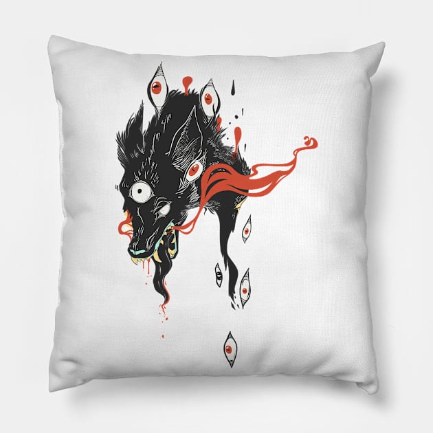 Magical Wolf Third Eye Art Pillow by cellsdividing