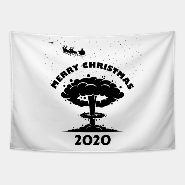 Quarantined Christmas Disaster Black Tapestry by NickDsigns