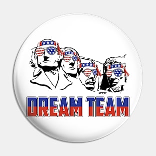 Mount Rushmore 4th Of July Funny Patriotic Presidents Team Pin