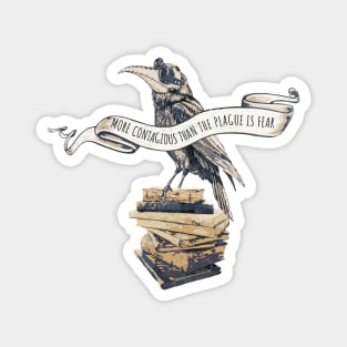 Crow Plague Doctor Say quote stay safe vintage style Magnet