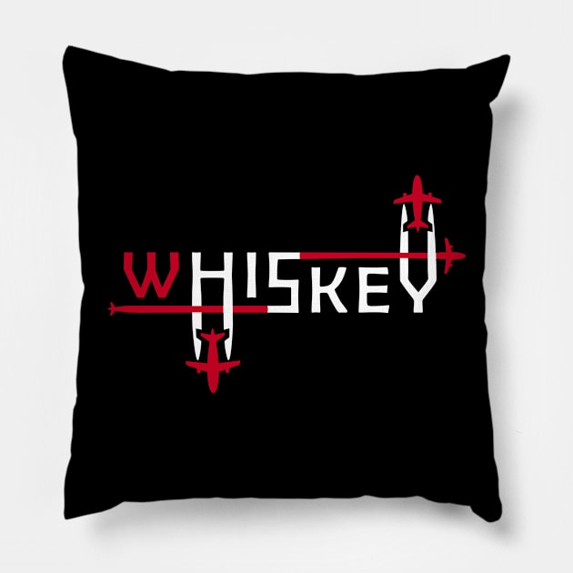 WHISKEY Aviation Phonetic Alphabet Pilot Airplane Pillow by For HerHim