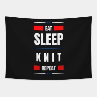 Eat Sleep Knit Repeat Tapestry