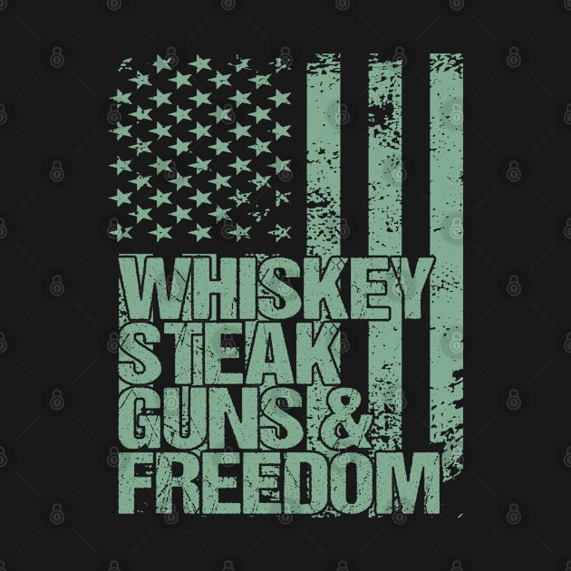 Whiskey Steak Guns and Freedom American Flag by SILVER01