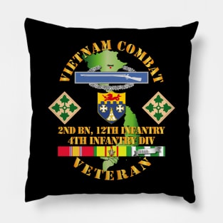 Vietnam Combat Infantry Veteran w 2nd Bn 12th Inf - 4th ID SSI Pillow