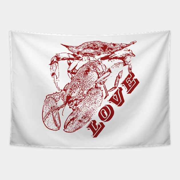 Crab, Lobster, Love. Tapestry by PortlandDave