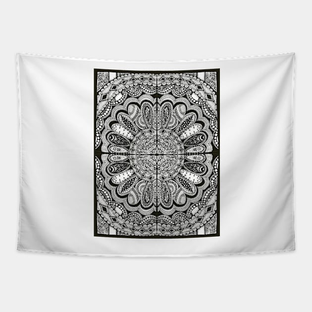 Black and White Bandanna Tapestry by JoonMoon