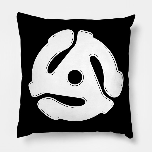 45 RPM Record Adapter White Pillow by Wright Art