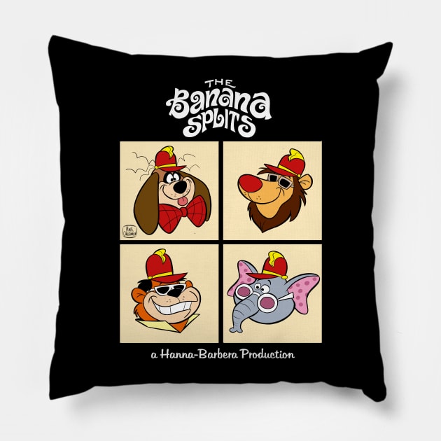 BANANA SPLITS Pillow by markscartoonart62