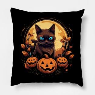 Siamese Cat Halloween Pillow