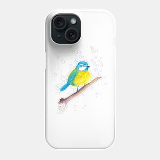 Water color blue-tit Phone Case