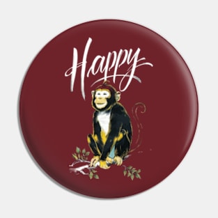 Happy Monkey Pin