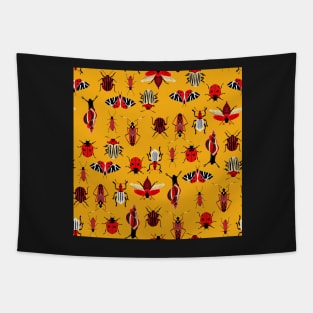 red bugs on yellow Tapestry