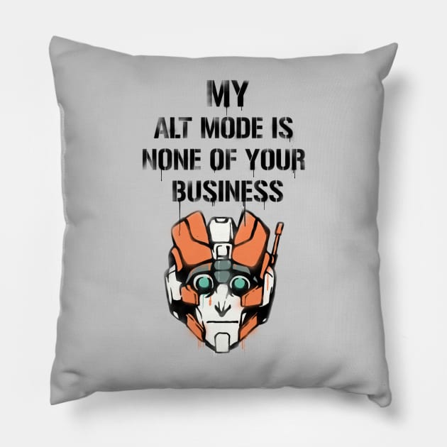 TF - Alt Mode (black) Pillow by DEADBUNNEH