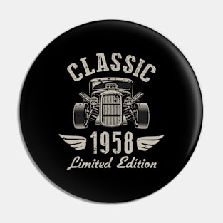 64 Year Old Gift Classic 1958 Limited Edition 64th Birthday Pin