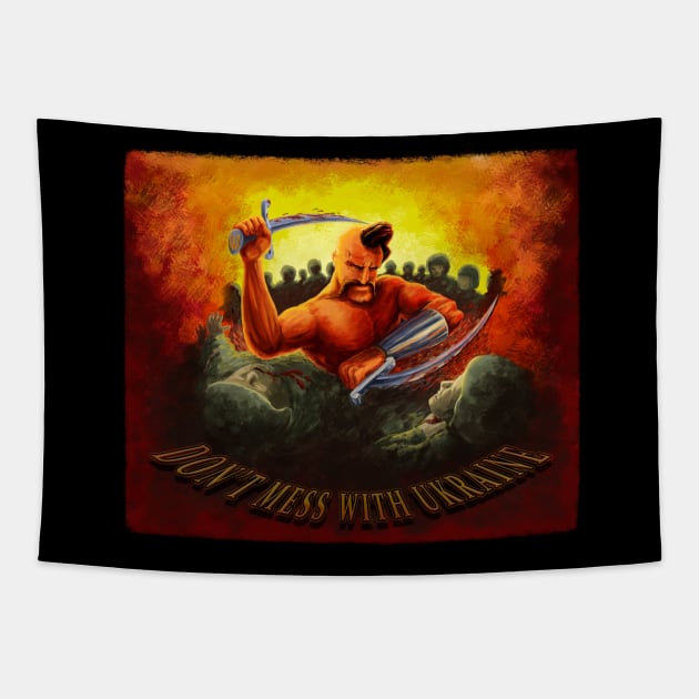 Ukrainian Cossack against Russians Tapestry by xlhombat