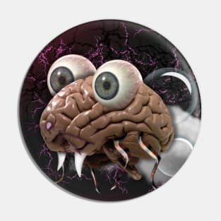 Mr Brain Creepy Art Pin