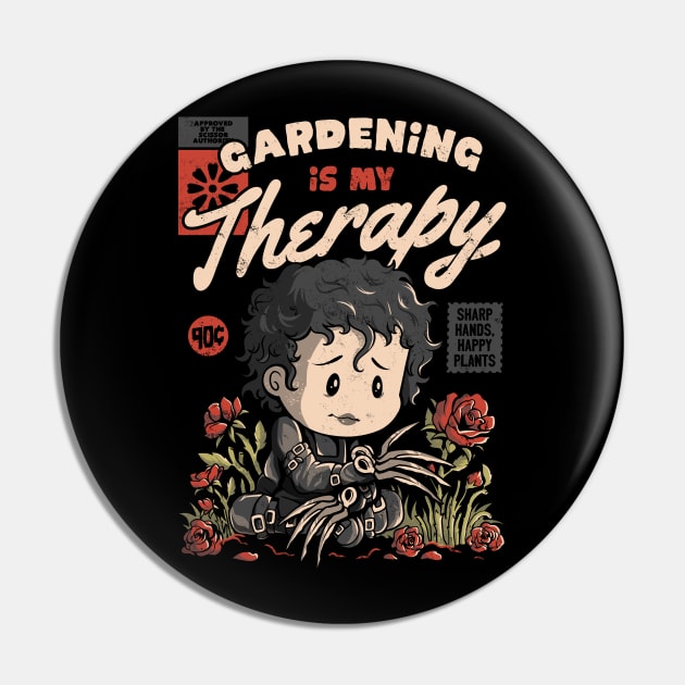 Gardening is My Therapy - Cute Nature Geek Gift Pin by eduely