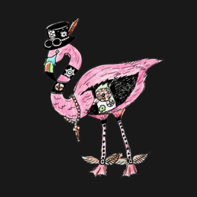 Disover Steampunk Flamingo - Pink Flamingo - T-Shirt