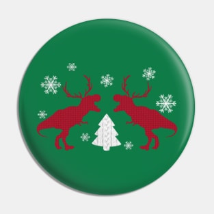 Christmas T Rex Pin