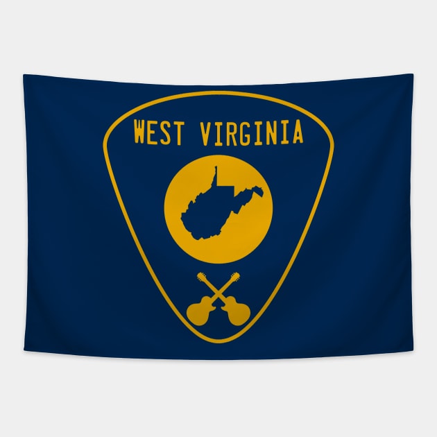 West Virginia Guitar Pick Tapestry by fearcity