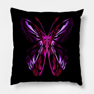 Fantasy Butterfly LIlac and Lavender Silhouette Pillow