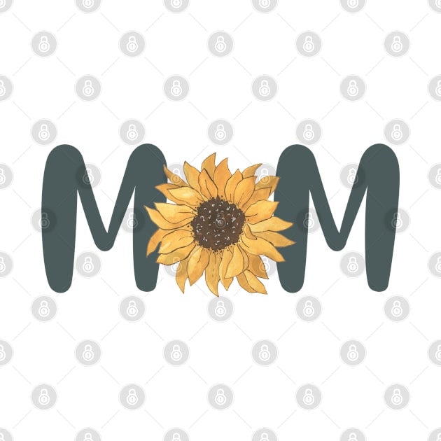 MOM word with sunflower by Don’t Care Co