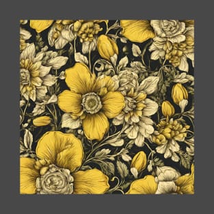 golden yellow floral pattern design 5 T-Shirt