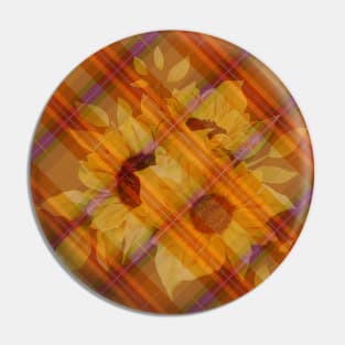 Tartan ocher yellow. Checkered Plaid. Pin