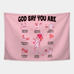 God Says You Are... Kids Retro, Jesus Easter, Retro Christian Easter Tapestry