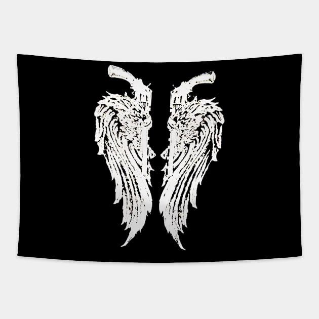 Angel wings with Guns Tapestry by camillecharbonneau93