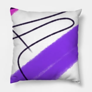 Pink Purple abstract black watercolor art Pillow