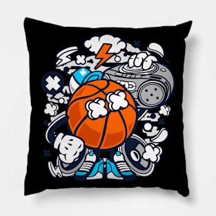 Basketball Boombox Beat Cartoon Pillow