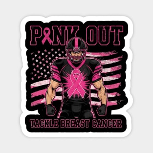 Pink Ribbon Football - October Football Breast Awareness Magnet
