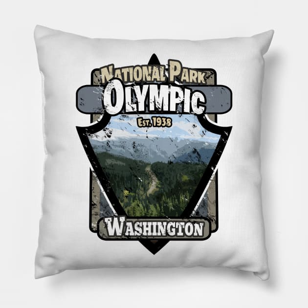 Olympic - National Park USA - Washington Pillow by Area31Studios