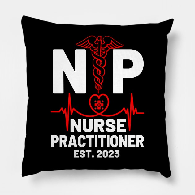 NP Nurse Practitioner Graduation RN Nurse For Nursing School Pillow by AE Desings Digital