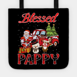 Blessed Pappy Red Plaid Christmas Tote