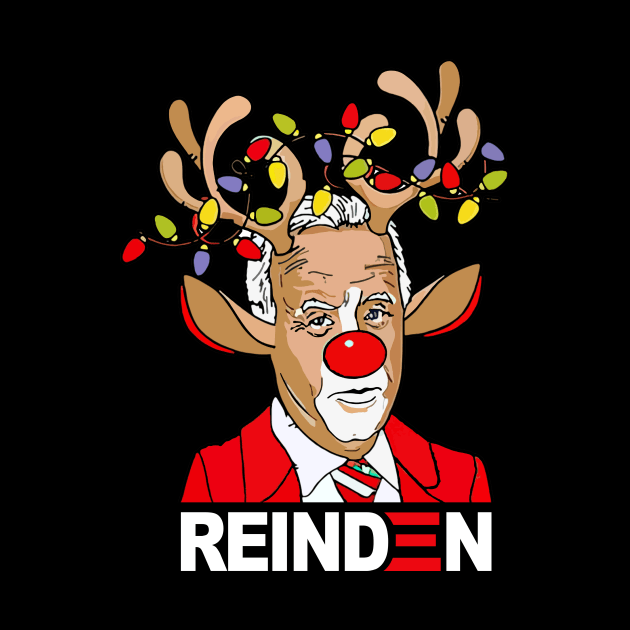 Reinden Santa Claus Reindeer Joe Funny Biden Christmas Holiday by Audell Richardson