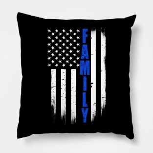 Thin Blue Line Family Flag Pillow