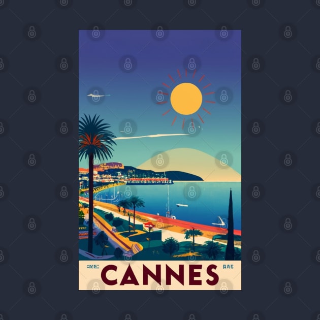 A Vintage Travel Art of Cannes - France by goodoldvintage