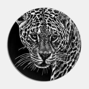 Jaguar cat ink illustration Pin