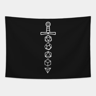 Pen_and_paper_shirts_dice_sword Tapestry