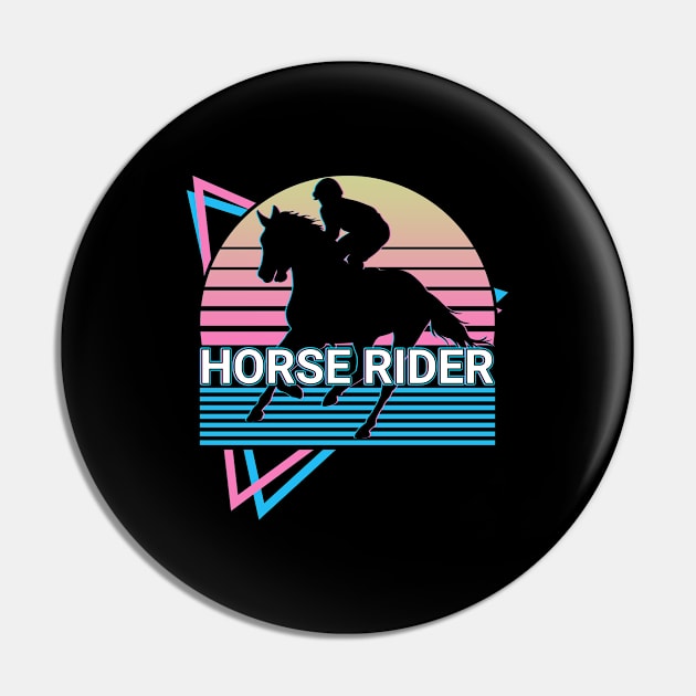 Horse Rider Horseback Riding Retro Gift Pin by Alex21