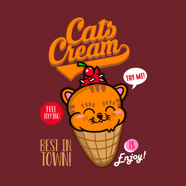 Cats Cream Orange by absolemstudio